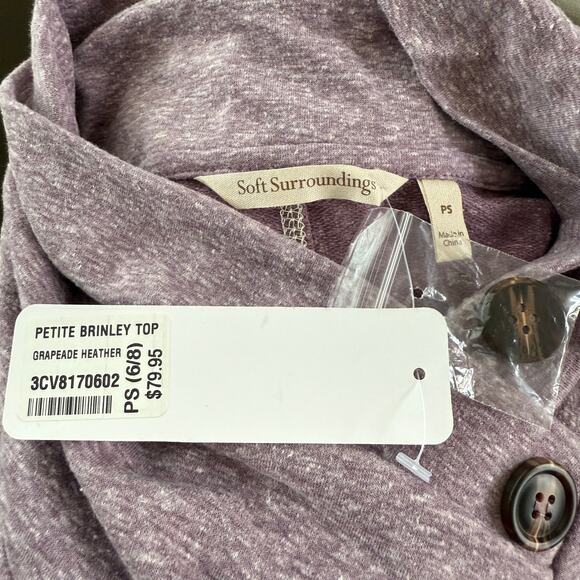 NWT Soft Surroundings Petite Brinley Top Grapeade Heather Petite Small - Picture 4 of 4